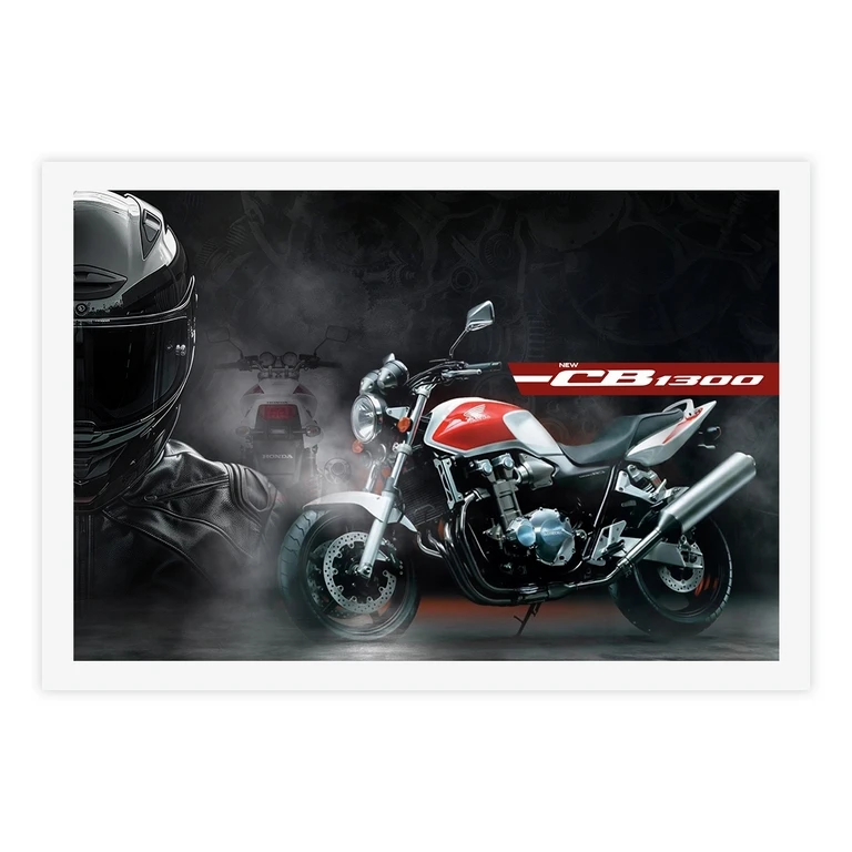تابلو بکلیت طرح موتور CB1300 مدل W-S10665 فریم سفید