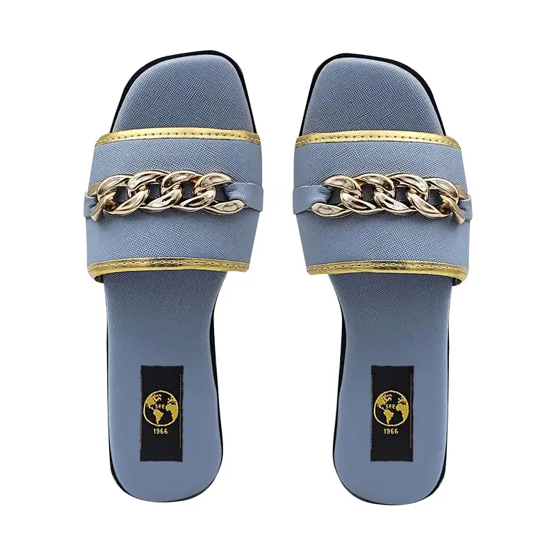 صندل زنانه سیی مدل زنجیری کد 2104.4