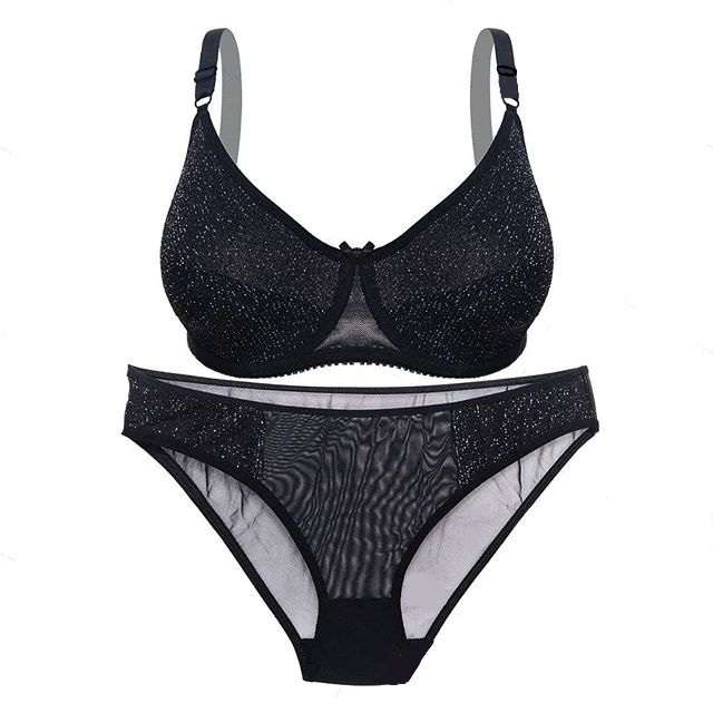 ست شورت و سوتین زنانه دنیز مدل لمه کد 407 رنگ مشکی