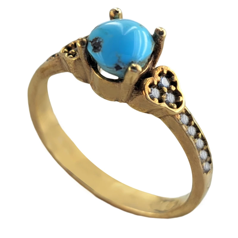 انگشتر فیروزه زنانه ملک زیور کد 518