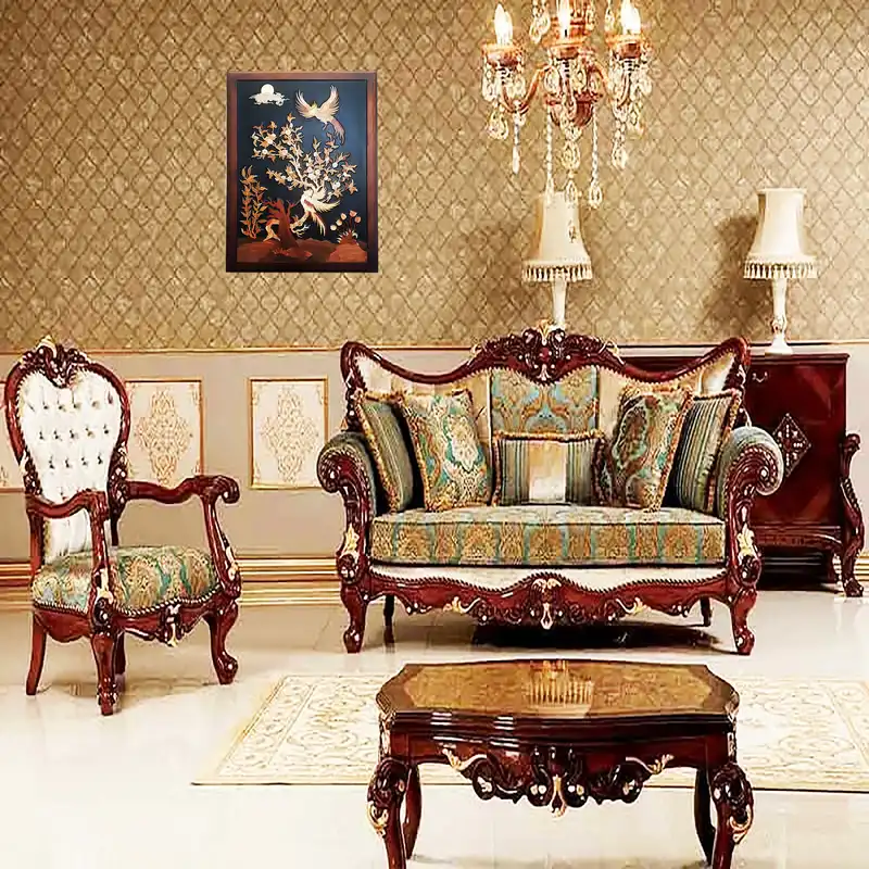 تابلو معرق کاری مدل گل و مرغ 01