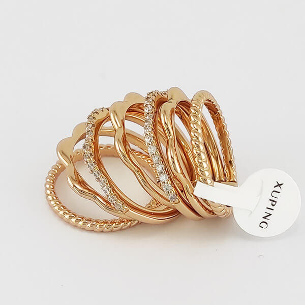 انگشتر زنانه ژوپینگ طرح پورتوفینو 7 حلقه‌ای مدل RX029