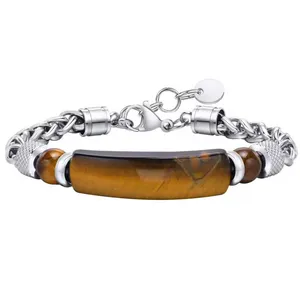 دستبند مردانه گالری گوهرسنگ مدل سنگ طبیعی کد GS1476PLUS