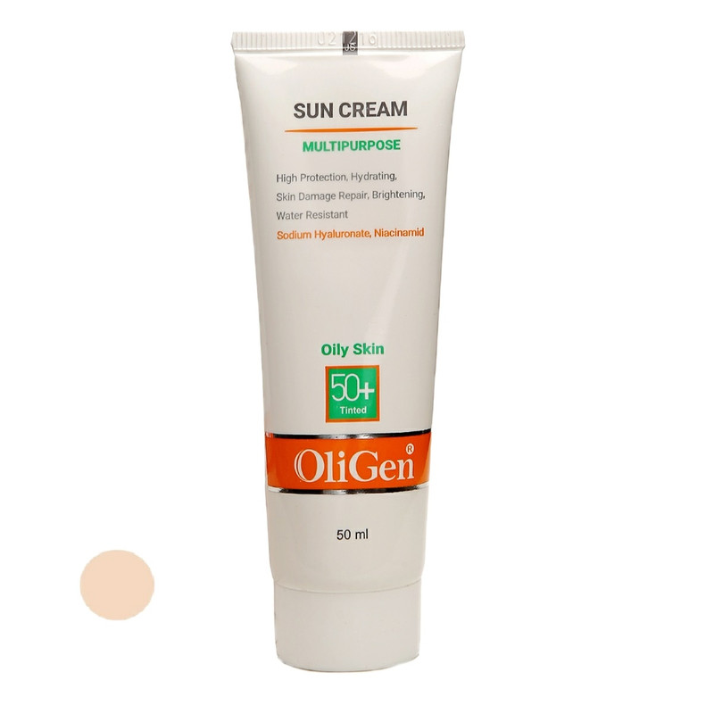 کرم ضد آفتاب رنگی الی ژن SPF 50 مدل L_T_O مناسب پوست های چرب حجم 50 میلی لیتر