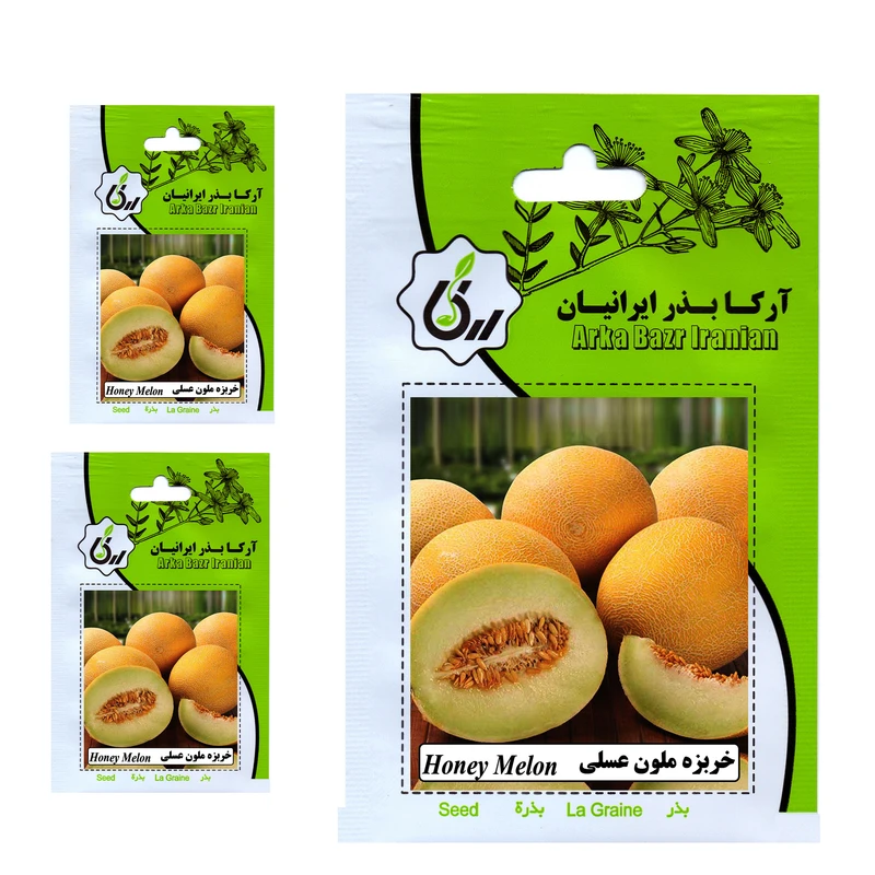 بذر خربزه ملون عسلی آرکا بذر ایرانیان کد ARK-028 l مجموعه 3 عددی