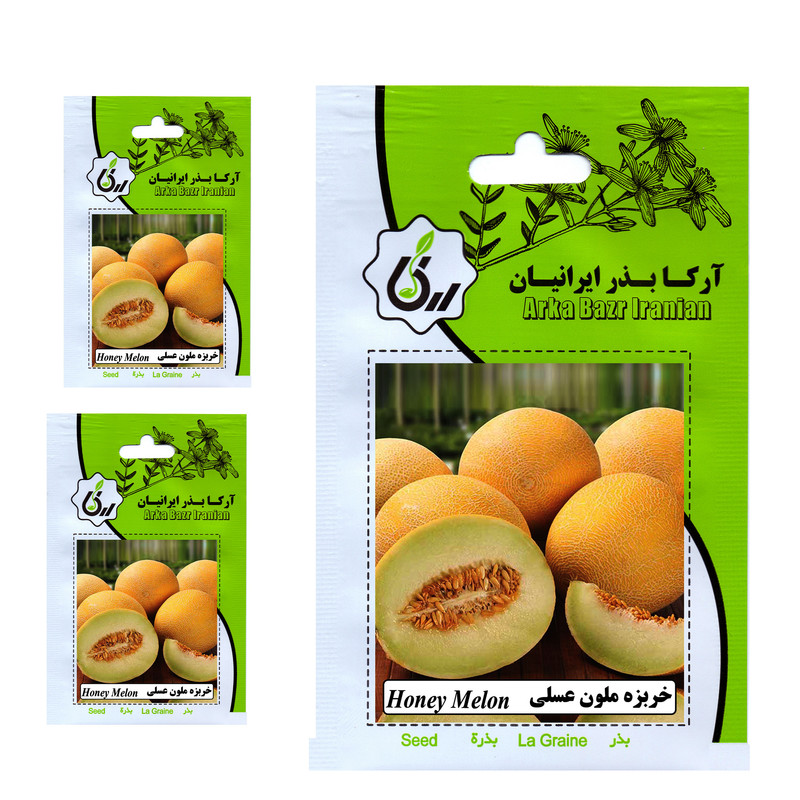 بذر خربزه ملون عسلی آرکا بذر ایرانیان کد ARK-028 l مجموعه 3 عددی