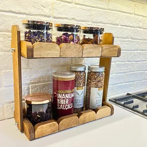 استند جا ادویه ای مدل دو طبقه چوبی ST07