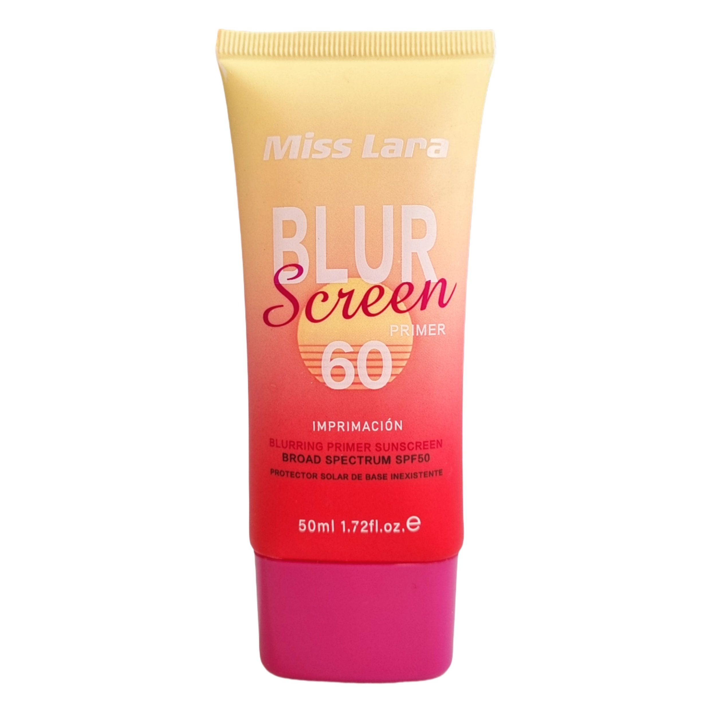 کرم ضد آفتاب بی رنگ میس لارا SPF 60 مدل Blur screen primer ‌محافظ UVA ،UVB و PA+++ مناسب برای انواع پوست‌ حجم 50 میلی‌لیتر