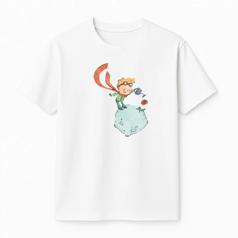 تی‌شرت آستین کوتاه پسرانه مدل شازده کوچولو و گل کد v4 