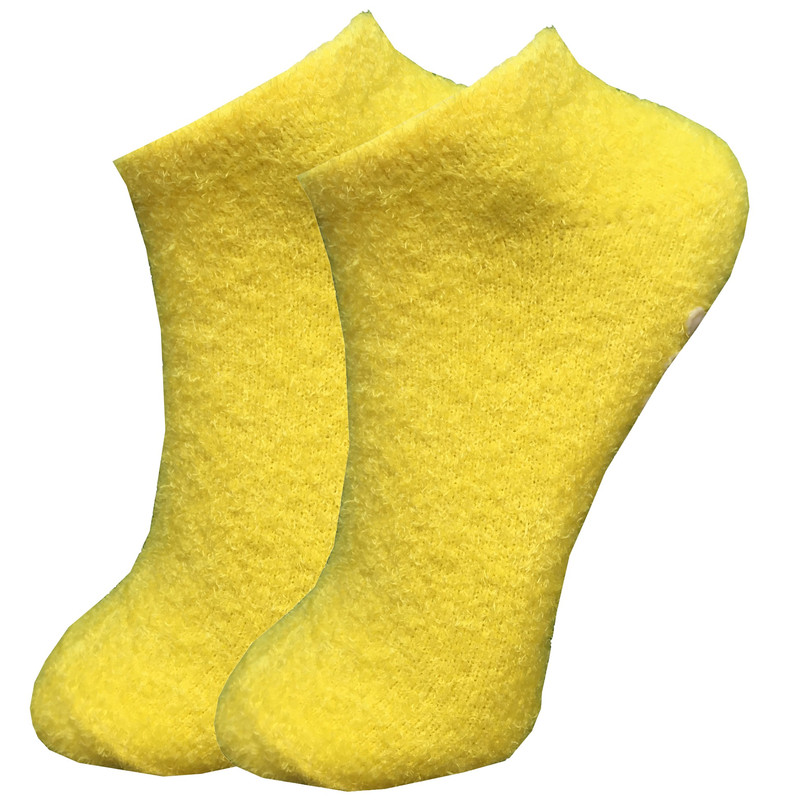 جوراب ساق کوتاه زنانه دکتر جوراب مدل پشمی بوکله رنگ زرد