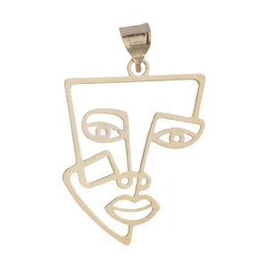 آویز گردنبند طلا 18 عیار زنانه قیراط طرح صورت کد GH4684