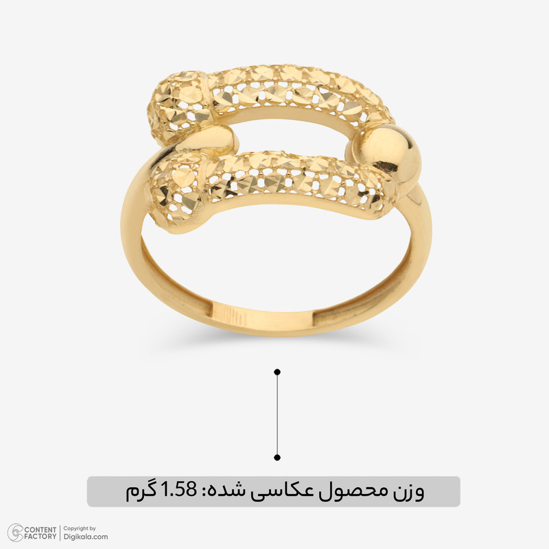 انگشتر طلا 18 عیار زنانه با طرح تیفانی گالری طلا و جواهر هانی مدل amg1978 - 10