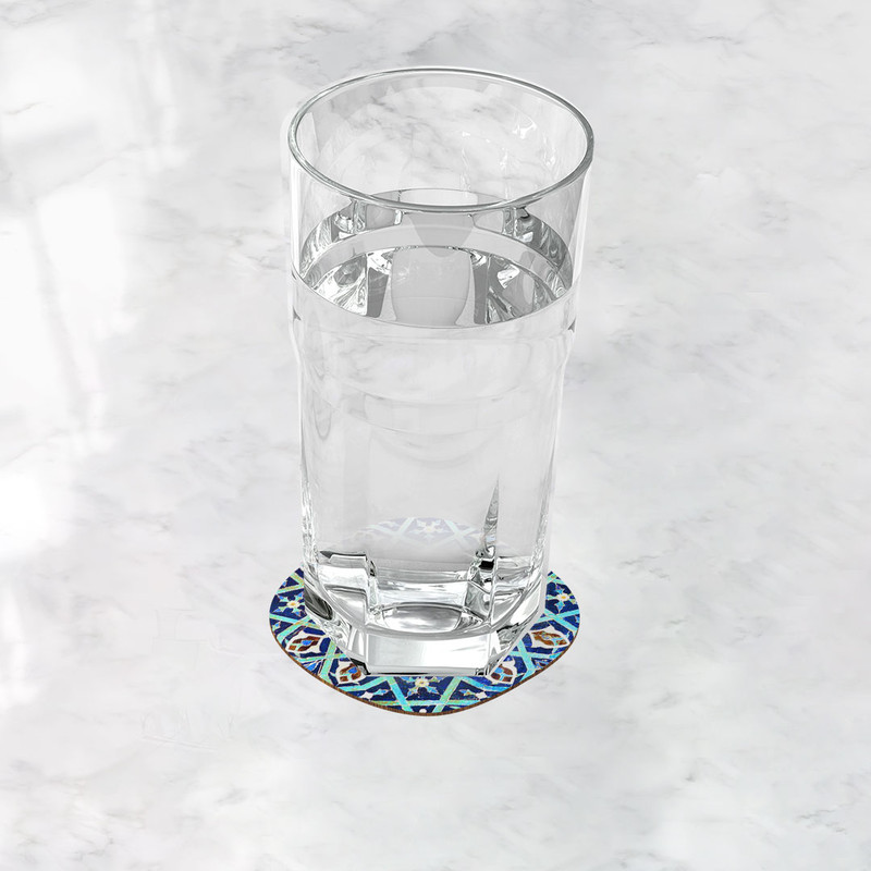 زیر لیوانی ترمه طراحان ایده مدل کاشی فیروزه کد trm527 زیر لیوانی ترمه طراحان ایده مدل کاشی فیروزه کد trm527