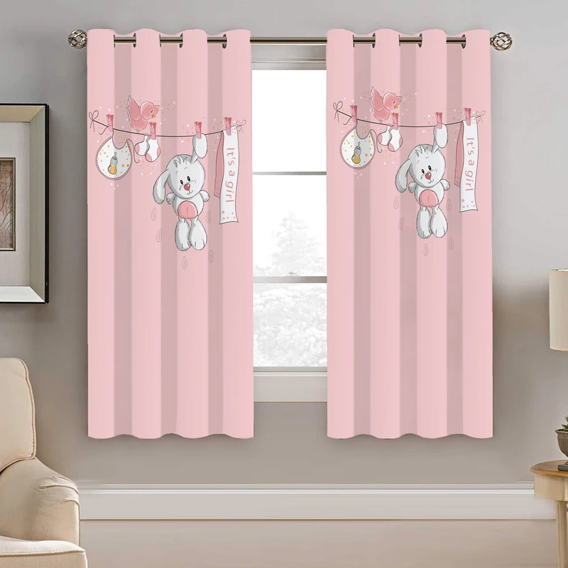 پرده نیروانا طرح خرگوش کودک مدل مخمل کد 4092 سایز 140×200 سانتی متر