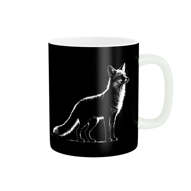 ماگ پاد آفرین مدل روباه کلاسیک مونوکروم تیره کد 2416