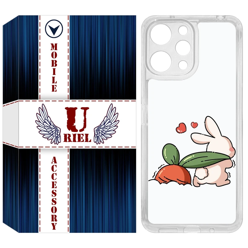 کاور یوریل مدل Clear کد 71 طرح خرگوش مناسب برای گوشی موبایل شیائومی Redmi 12 4G / 12 5G