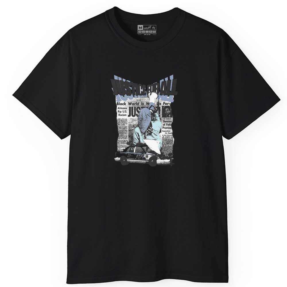 تی شرت آستین کوتاه مردانه پاد آفرین مدل روزنامه ای کد 0534 -  - 1