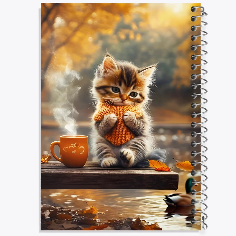 دفتر مشق 100 برگ خندالو طرح گربه بامزه کد F5869