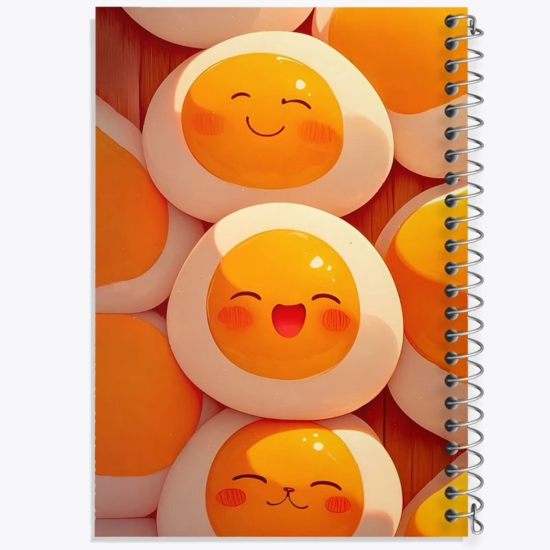 دفتر ژورنال نویسی 50 برگ خندالو مدل نقطه ای طرح تخم مرغ کیوت کد N5366