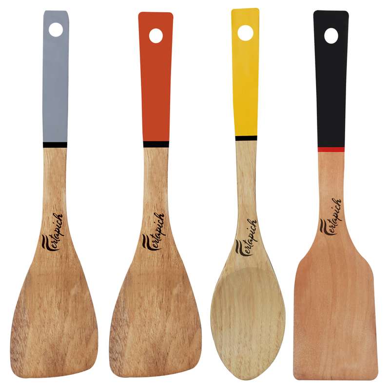 سرویس کفگیر و ملاقه 4 پارچه فرتاپیچ مدل چوبی کد 040 سرویس کفگیر و ملاقه 4 پارچه فرتاپیچ مدل چوبی کد 040