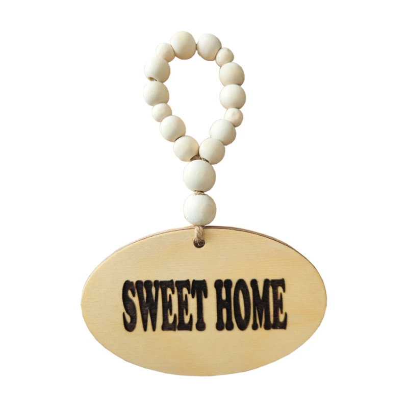 آویز تزیینی مدل بند مهره ای طرح sweet home