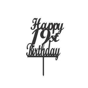تاپر کیک طرح عدد 19 مدل happy birthday