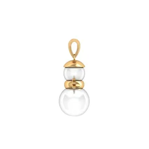 آویز گردنبند طلا 18 عیار زنانه قیراط طرح آدم برفی کد GH2109