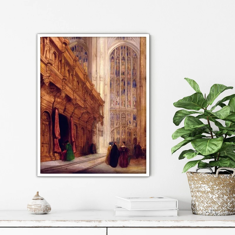 تابلو آتریسا طرح نقاشی کلاسیک مدرن مدل ATFHB30 فریم سفید