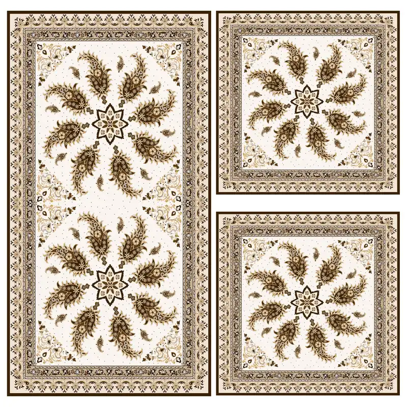 ست رومیزی  سه تکه مستطیل مربع طرح قلمکار کد 140078