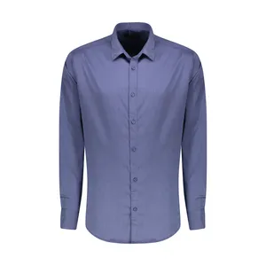 پیراهن آستین بلند مردانه مدل CLF رنگ آبی