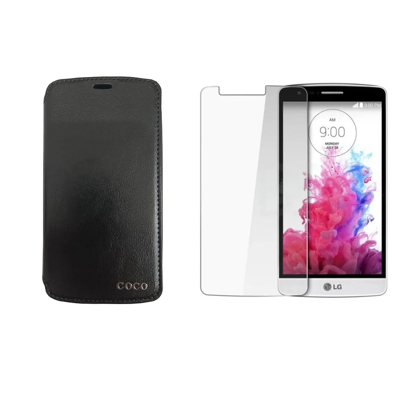 کیف کلاسوری طرح چرم کد 04 مناسب برای گوشی موبایل ال جی G3 Stylus / D690 به همراه محافظ صفحه نمایش