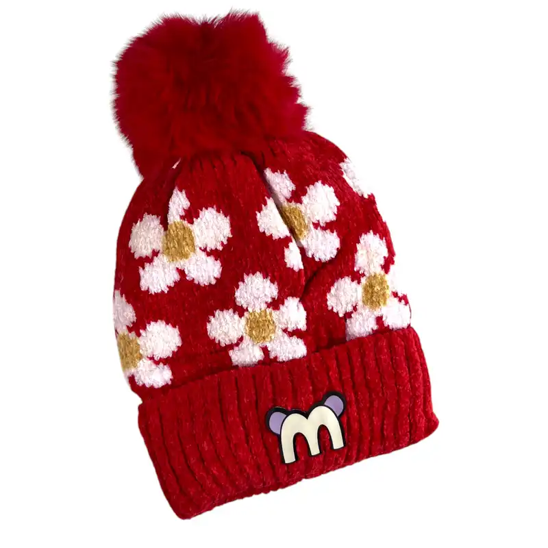 کلاه بافتنی بچگانه مدل گلمنگولی 213