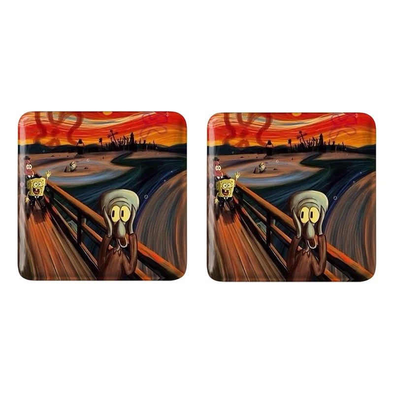 مگنت خندالو مدل تابلوی جیغ باب اسفنجی کد 24042404 مجموعه 2 عددی