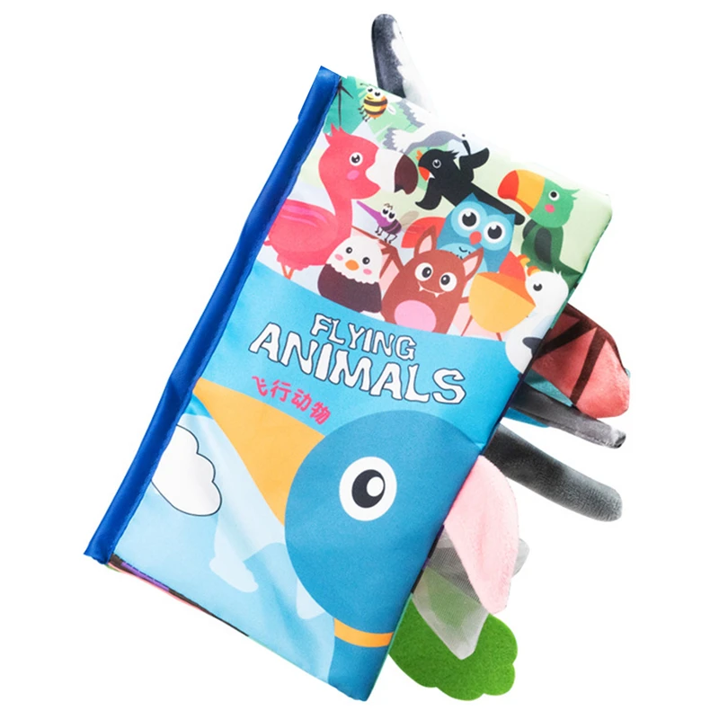 بازی آموزشی سمید مدل کتاب پارچه ای دست ورزی دم دار طرح حیوانات پرنده