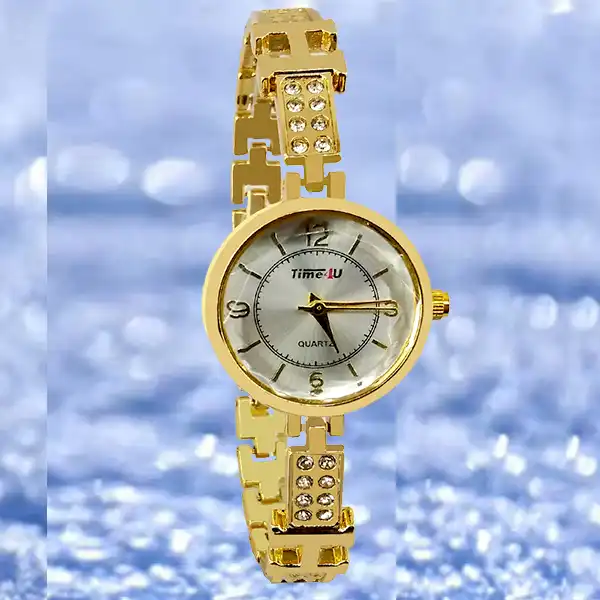 ساعت مچی عقربه ای زنانه مدل نگین دار مجلسی کد H1