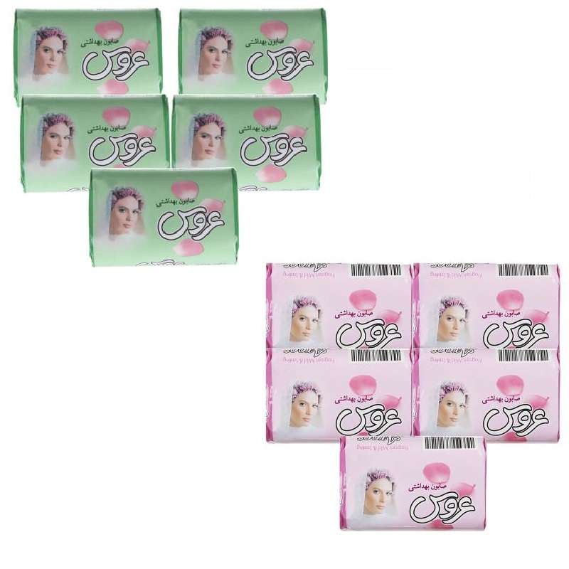 صابون شستشو عروس مدل pink + green وزن 125 گرم مجموعه 10 عددی