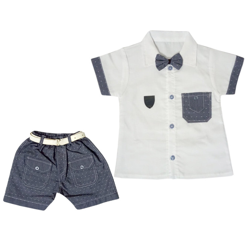 ست پیراهن و شلوارک پسرانه مدل p14