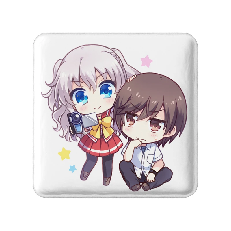 پیکسل خندالو طرح توموری و یو انیمه شارلوت مدل مربعی کد 32110