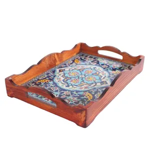 سینی چوبی مدل کاشی کد 8002