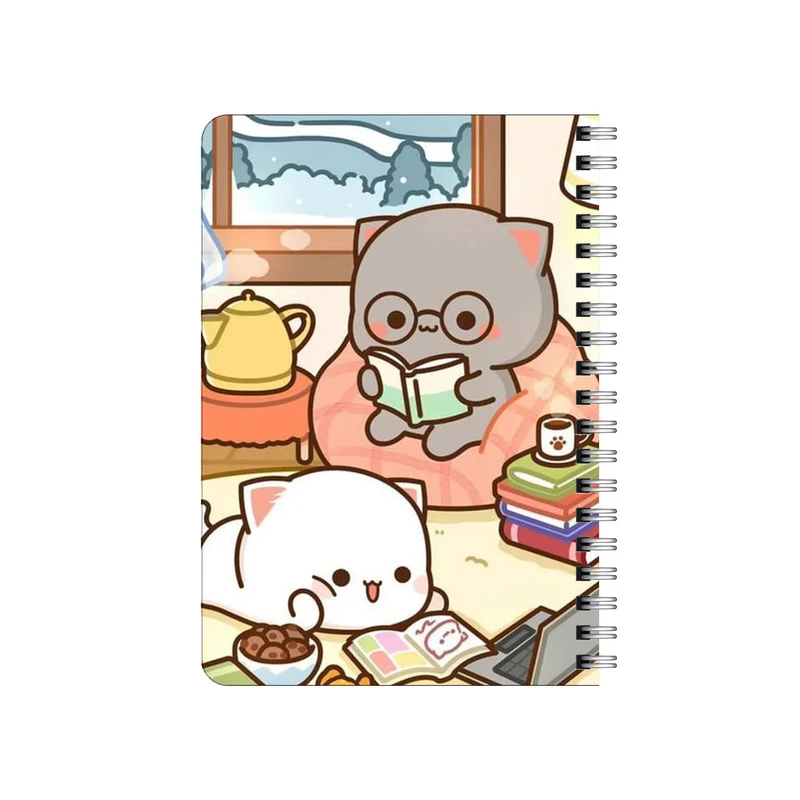 دفترچه یادداشت بامبیلیپ مدل چوبی طرح خانواده کتابخوان پیشی کد 2318838