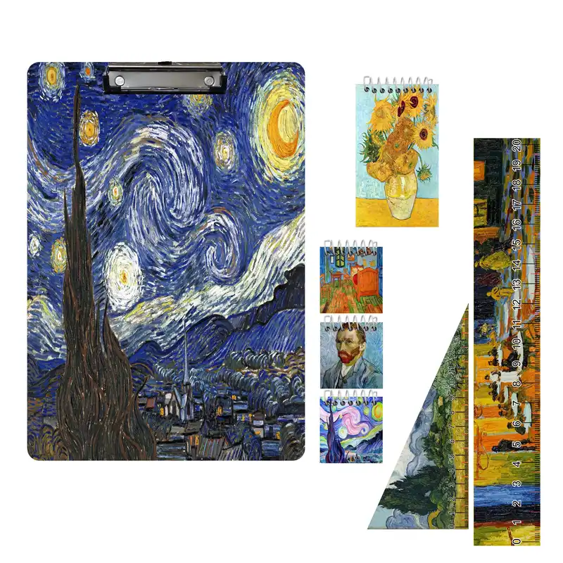 بسته لوازم تحریر مدل شب پر ستاره ونگوگ مجموعه7عددی