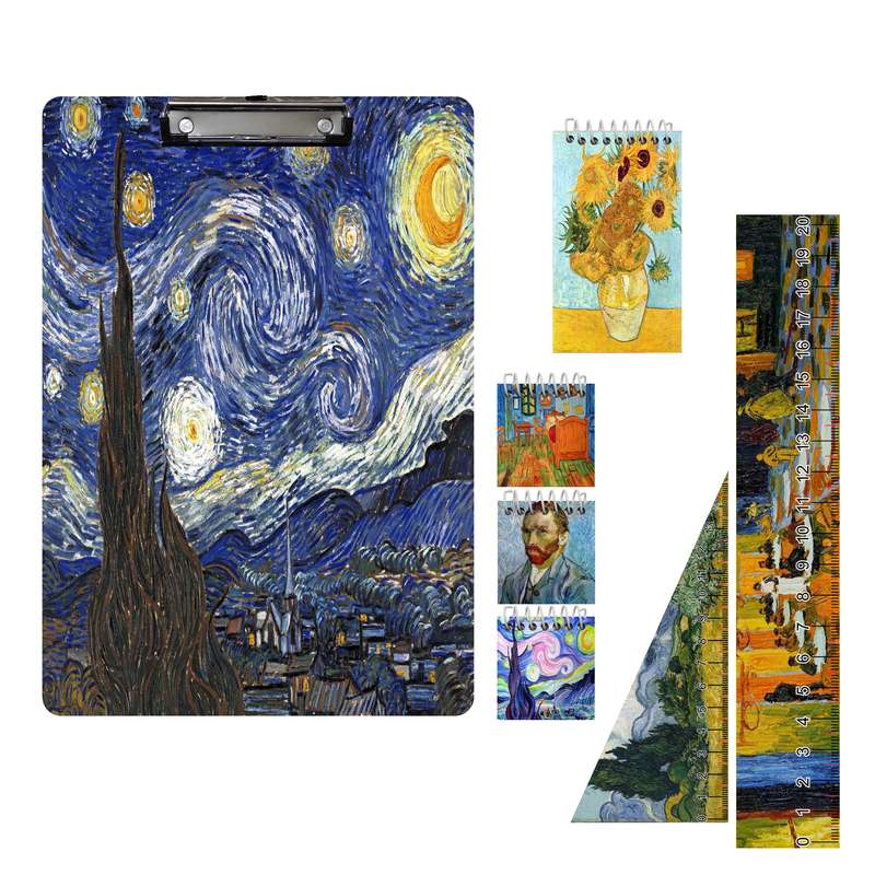 بسته لوازم تحریر مدل شب پر ستاره ونگوگ مجموعه7عددی
