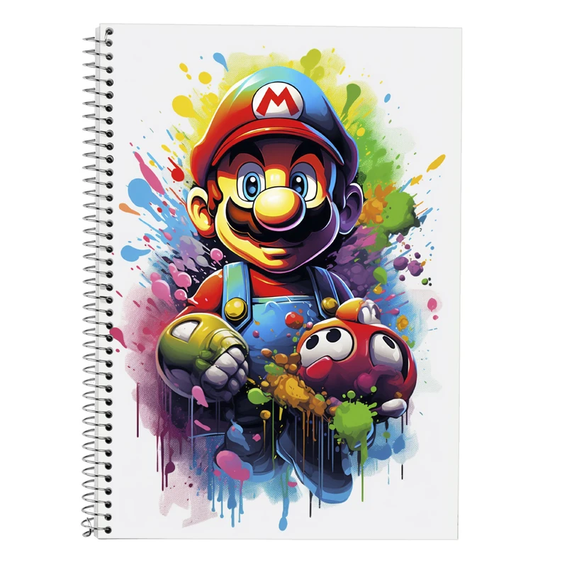 دفتر زبان 50 برگ مدوپد مدل سه خط طرح سوپرماریو super mario کد DF2973