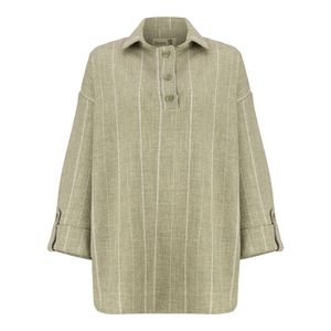 مانتو زنانه السانا مدل آلنام کد 224519 رنگ سبز سدری