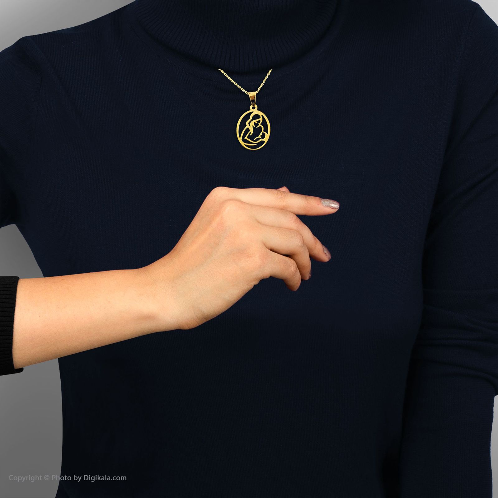 گردنبند طلا 18 عیار زنانه کانیار گالری طرح مادر مدل NE111 -  - 5