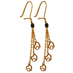 گوشواره طلا 18 عیار زنانه مدل آویز قلب کد 76