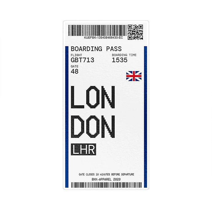 استیکر لپ تاپ ماسا دیزاین طرح تیکت London مدل STK1423