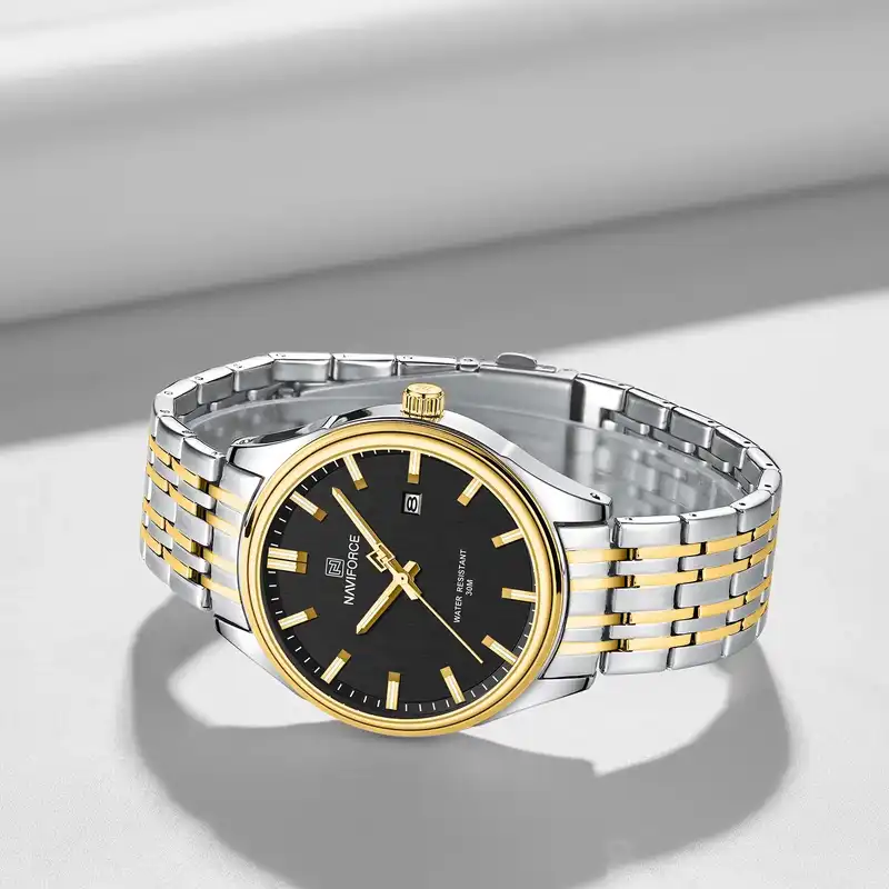 ست ساعت مچی عقربه ای زنانه و مردانه نیوی فورس مدل F8039SGB