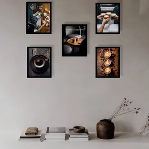 تابلو طرح کافه و قهوه کد Cafe78 مجموعه 5 عددی 