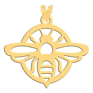 آویز گردنبند طلا 18 عیار زنانه فرشته طرح زنبور مدل  WNL-000420